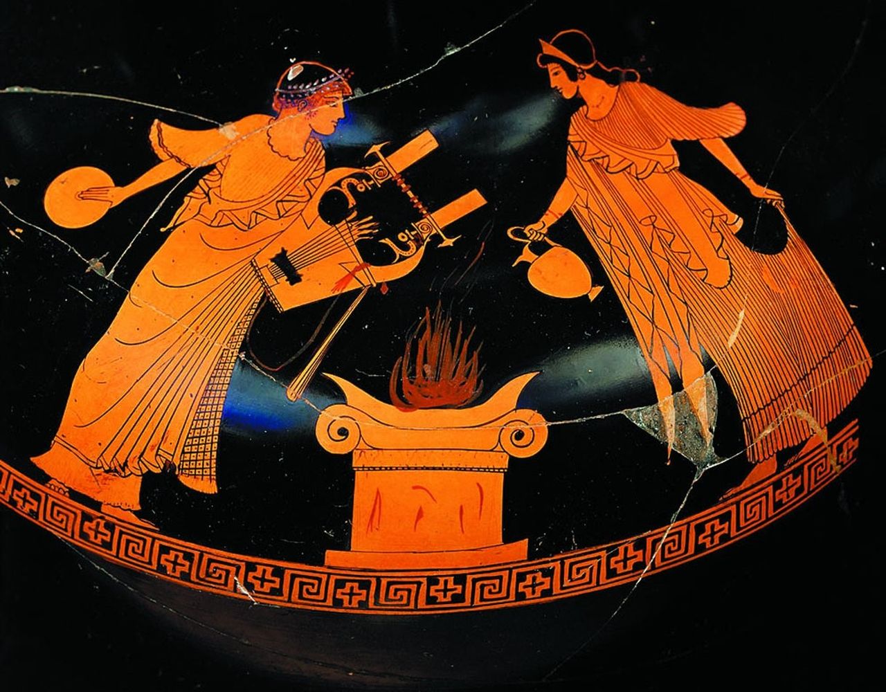 Classical stonework and columns evoking the Roman presence in Britain